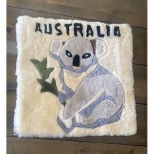 Auskin Of Australia Sheepskin Square Mat 18x19 Tapestry Koala Travel